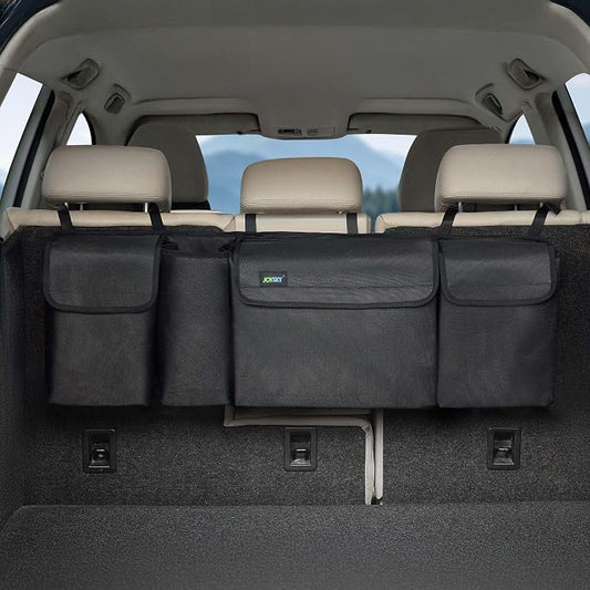 JOYSKY Trunk Hanging Organizer, Backseat Trunk Organizer for SUV, Truck, MPV, Large Capacity Vehicle Storage Bag with Upgraded High-Density Fabric, Space Saving Car Accessories Interior