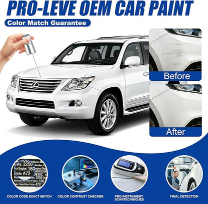 Ice Cap(040) Touch Up Paint Compatible with Toyota, All in One Car Scratch Repair Kit with Primer Putty & Clear Coat, Complete Sanding Tools Set for Scratches Chips Nicks