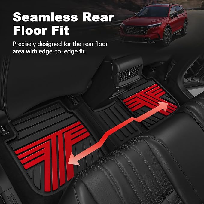 TTX LIGHTING Floor Mats Compatible with Subaru Crosstrek 2016-2017/Impreza 2012-2016/WRX 2015-2021, Custom Fit All Weather 1st & 2nd Row Floor Liners, Black & Red