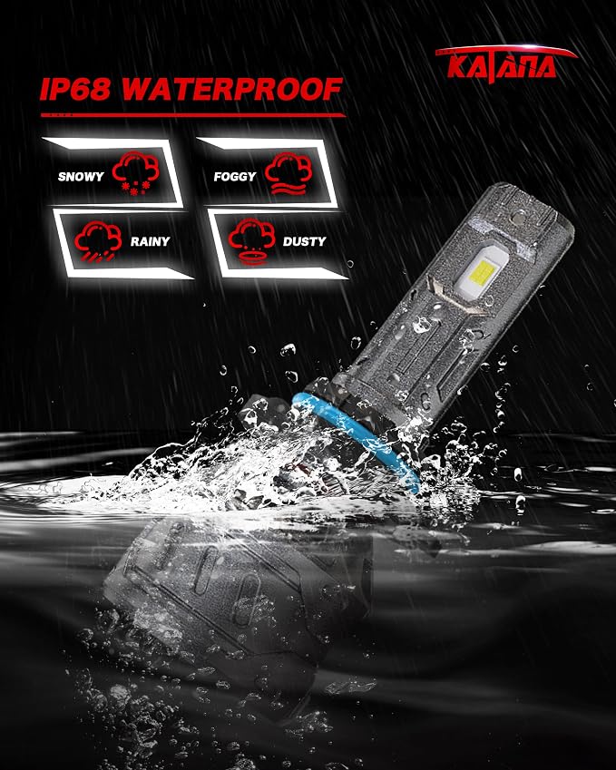 KATANA 9006 Light Bulb, HB4 Bulb 16000LM Super Bright 70W 6500K Mini Size Plug and Play Fog Light Bulb of 2
