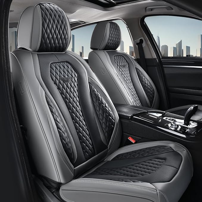 Coverado Car Seat Covers Full Set, Black Seat Covers, Automotive Car Seat Cover, Car Seat Cushion, Car Seat Covers Front Seats Back Seat Covers, Car Seat Protector Universal Fit Most Cars