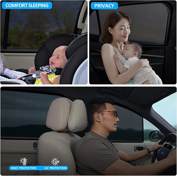 XCBYT Car Window Shade for 2019-2024 Toyota RAV4 Window Covers Side Window Sun Shade Car Window Shade for Baby with Breathable Mesh Insulate Heat and UV for Sleep Camping Breastfeeding