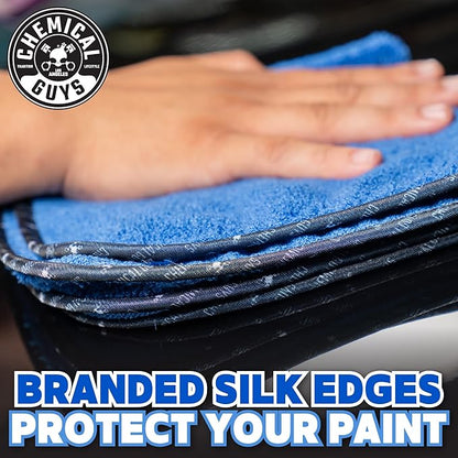 Chemical Guys Professional Grade Premium Microfiber Towels for Cars,Blue,16" x 16",Ultra-Soft and Scratch-Free Car Detailing Cloths for Trucks,Motorcycles,and More,(Pack of 6)
