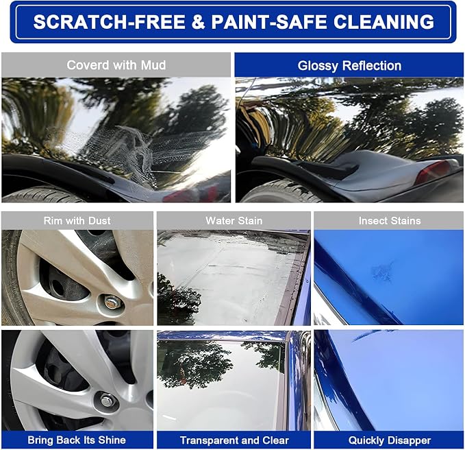 Clay Towel Auto Detailing 4 Pack - Fine Grade Microfiber Car Chamois Towel - DIY Detail Clay Bar Alternative(Blue)