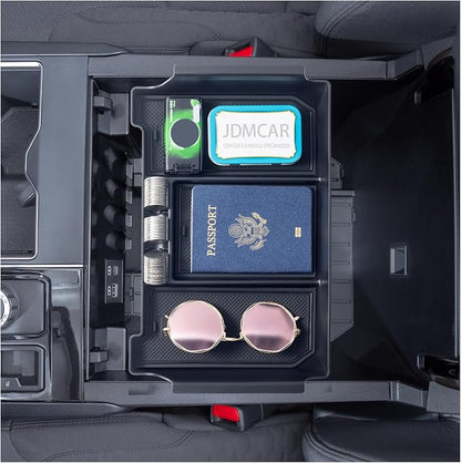Center Console Organizer Tray Compatible with Toyota Tundra Accessories 2022 2023 2024 2025 2026 and 2023-2026 Sequoia Armrest Box Secondary Storage Tray Interior Accessories