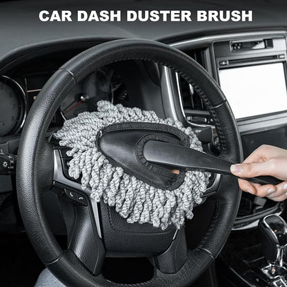 THINKWORK Car Interior Cleaning Kit, Car Duster Interior Detail Brush, Including 6Pcs Car Detailing Brush Set, Complete Auto Accessories for Women Men Gift