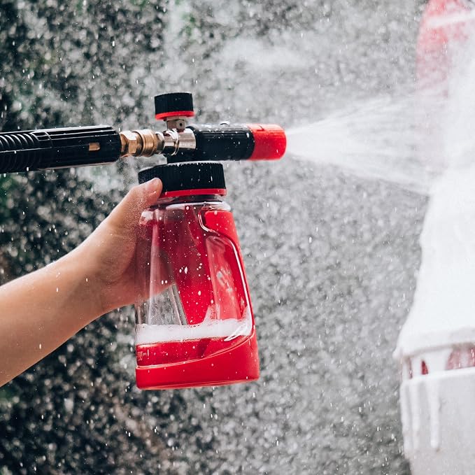 Maxshine Foam Cannon V2 | 1L Bottle with 1/4” Quick Disconnect & Brass Fittings | Adjustable Spray Pattern for Thick Clinging Foam | Professional Car Wash Pre-Soak & Auto Detailing Tool