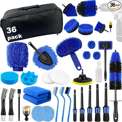 Car Detailing Kit,36pcs Car Detailing Brush Set,Car Cleaning Kit with Professional Car Detailing Brush Set,Auto Detailing Brush Set,Car Wash Kit,Car Detailing Kit Interior Exterior Wheels Cleaner