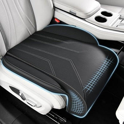 FLORICH Car Seat Extender Leg Support Cushion for Driver Seats Office Chair, Leather Memory Foam Widened seat Cushion for Long Drivers Universal Car Seat Cushion Legs Rest Pads-Dark Black
