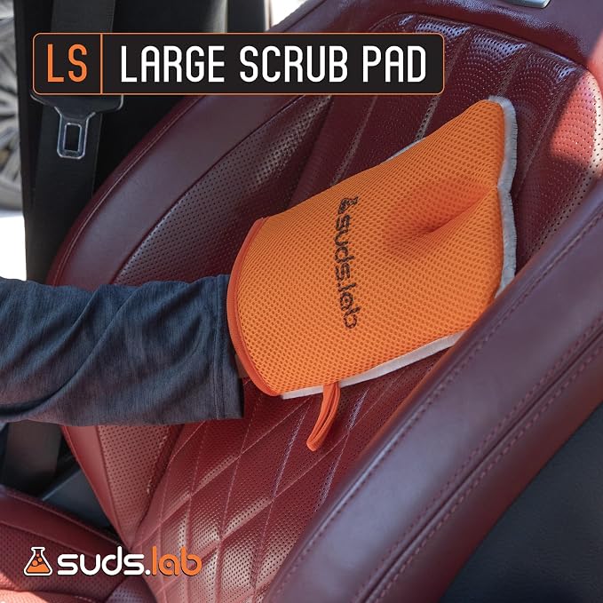 Suds Lab Oversized Scrub Pad – Heavy Duty Car Wash and Interior Cleaning Mitt for Auto, Upholstery, and Detailing | Durable, Scratch-Free Cleaning Tool