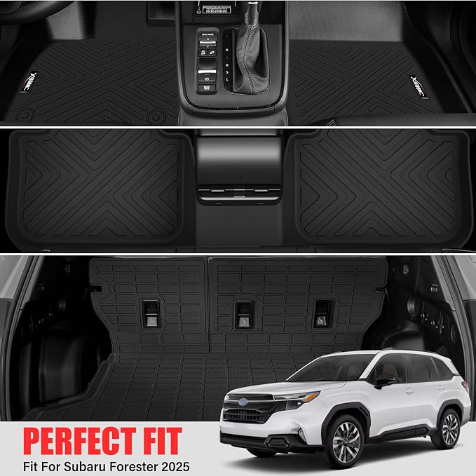 Floor Mats for 2025 2026 Forester All Weather Trunk Mat with Backrest Mat TPE Rubber Floor Liner Set Cargo Liner for 2025 2026 Forester Accessories