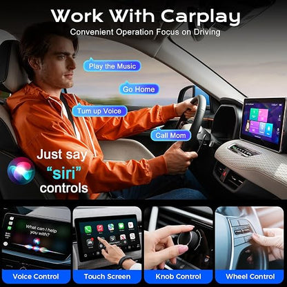 CarPlay Wireless Adapter for iPhone & Android Auto,Plug and Play Mini Size 2 in 1 Apple Wireless CarPlay Adapter,Easy Setup Fit Android & iOS 10+,Extension Cable USB & USB-A/Type-C,Stable Control