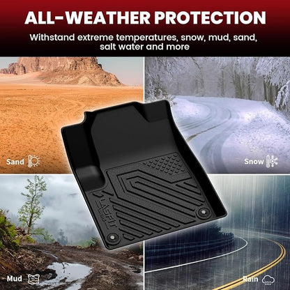 LASFIT Floor Mats for Jeep Cherokee 2015-2018 (Not Fit with Raised Dead Pedal) All Weather TPE Custom Fit Seatback Cargo Mat Car Mats Floor Liners Cargo Liner Black
