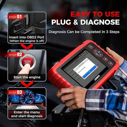 Launch OBD2 Scanner CRP123X Elite V2.0, 2025 Lifetime Free Update Diagnostic Scan Tool Car Engine Code Reader with Oil/Brake/SAS/BMS/D.P.F/ABS Bleeding/Throttle Reset, Auto VIN