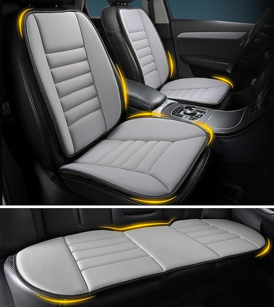 kingphenix 5-Piece Memory Foam Car Seat Cushion Set with Full Back Support Pillow, Comfort for Long Drives & Road Trips, Universal Automotive Comfort for Most Car, Van, Truck, SUV, Gray