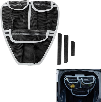 Front Trunk Organizer Frunk Tool Bag for Can Am Spyder F3 F3-L F3-S F3-T 2015+ Models - Removable 3 Mesh Pockets Storage Accessories(Gray Piping)