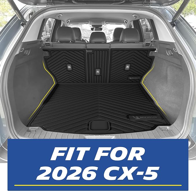 Michelin Premier Series Floor Mats & Backrest Mat & Trunk Liner for 2026 Mazda CX-5 (Not Fit 2017-2025 Model), All-Weather Floor Liner & Trunk Mat, Custom Fit, Durable TPE, Non-Slip