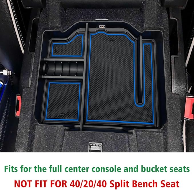 Center Console Organizer fits for Dodge RAM 2026 2025 2024 2023 2022 2021 2020 2019 1500 2500 3500 Accessories Interior Storage Box Armrest Storage Tray(Blue)