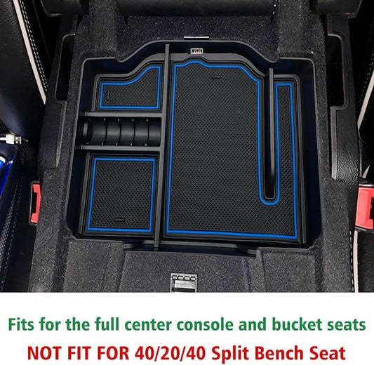 Center Console Organizer fits for Dodge RAM 2026 2025 2024 2023 2022 2021 2020 2019 1500 2500 3500 Accessories Interior Storage Box Armrest Storage Tray(Blue)