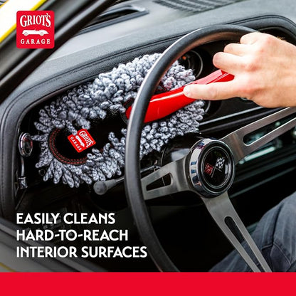 Griot's Garage Microfiber Mini Duster for Car Interior Cleaning and Detailing, Cleans Paint, Glass, Chrome, and Trim, Storage Bag Included, 11412