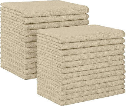 HOMEXCEL Brown Microfiber Cleaning Cloth, 24 Pack Absorbent Cleaning Rags, Lint-Free, Streak-Free Cleaning Towels for Car Kitchen House, 12"X11"