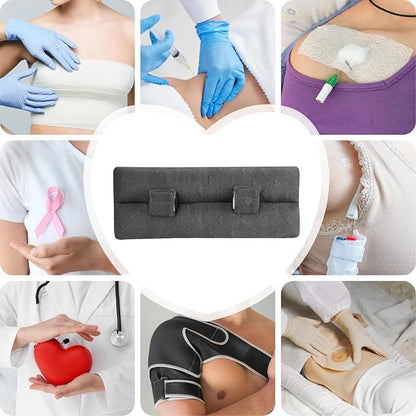 Seat Belt Pillow Post-Surgery – with Ice/Hot Pocket for C-Section, for Chest/Heart Travel, Grey