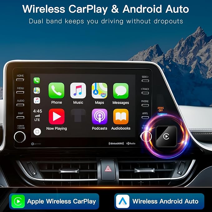 2026 Wireless CarPlay & Android Auto Adapter for iPhone & Android, 2-in-1 Mini Metal Dongle, Plug & Play Auto-Connect, Zero Latency Wireless Car Adapter for OEM Wired Radios (Black)