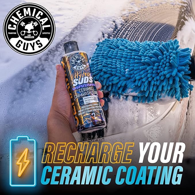 Chemical Guys EQP368 TORQ Professional Snow Foam Cannon Car Wash Snow Foamer + HydroSuds Ceramic SiO2 Foaming Car Wash Soap 16 fl oz (Safe for Cars, Trucks, & More) Works with Pressure Washer