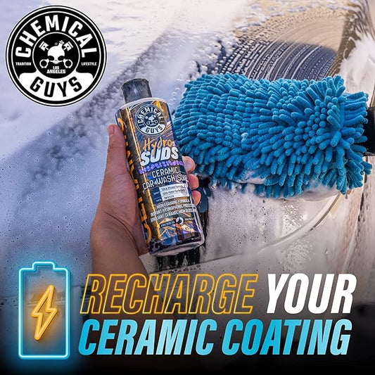Chemical Guys EQP368 TORQ Professional Snow Foam Cannon Car Wash Snow Foamer + HydroSuds Ceramic SiO2 Foaming Car Wash Soap 16 fl oz (Safe for Cars, Trucks, & More) Works with Pressure Washer