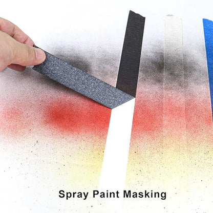 3 Pack Black Painters Tape - Masking Tape 1 Inch Wide - Multi-Surface, Smart Adhesion, Indoor & Outdoor - 270FT Total - Paint Tape for DIY, Labeling, Art, Car, General Purpose (#3910)