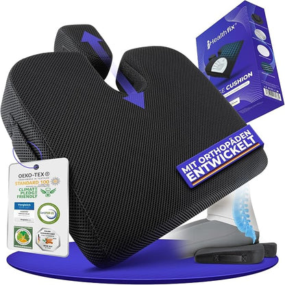 Healthfix® Wedge Seat Cushion - Orthopedic Memory Foam Seat Wedge for Office Chairs, Posture Support, Pressure Relief for Back/HIPS/Tailbone - Medium (130-200 lbs)
