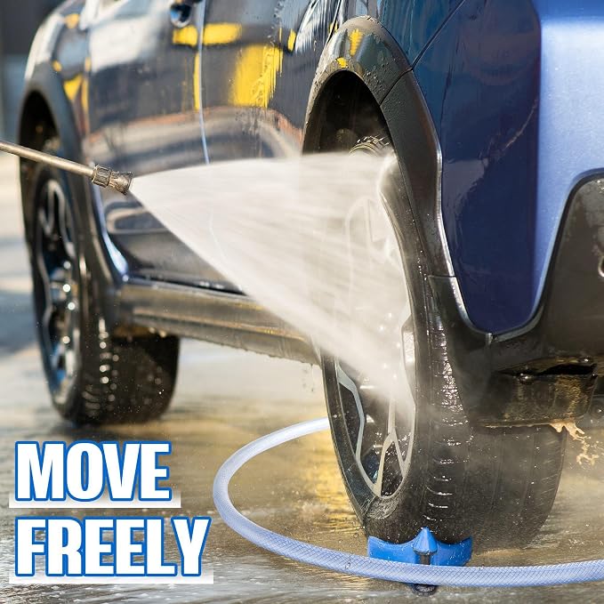 Dreyoo 4 Pcs Car Hose Guide, Tire Hose Roller for Car Washing, Detailing Tire Hoses Guide Preventing Pressure Washer Hoses Stuck Under The Wheels, Plastic Wash Tool to Avoid Snagging (Blue)