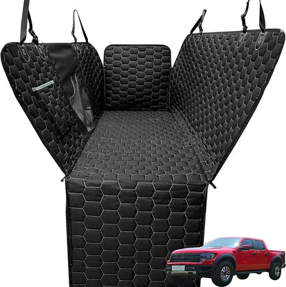 Meginc Dog Car Seat Cover for Trucks, Dog Seat Cover for Back Seat Protector F150 Ram 1500, Waterproof Dog Hammock for Truck with Mesh Window Heavy Duty Seat Cover for F-Series/GMC Sierra/Silverado