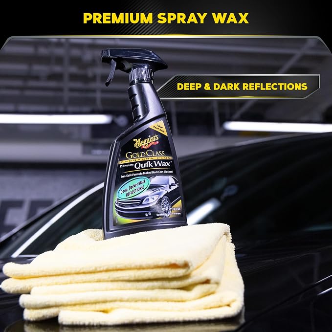 Meguiar's G7716 Gold Class Carnauba Quik Wax, Special Blend for Richness and Shine, Clear Coat Safe Meguiar's Quik Wax, Spray that Leaves Lasting Results without Residue, 16 Oz Containe (Pack of 6)