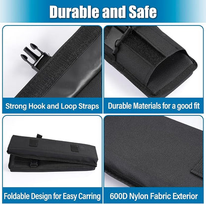 Universal Soft Roof Rack Pads 30“ Luggage Carrier System for Kayak,Surfboard, SUP, Canoe, Snowboard with 2 Tie Down Straps, 2 Tie Down Ropes, 2 Hood Loops and Storage Bag(Black)