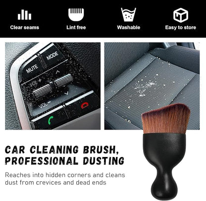 Ziciner 2 PCS Car Detailing Brush, Curved Soft Bristles Auto Removal Dust Collectors, Universal Vehicle Dashboard, Air Conditioner Vents etc Interior Cleaning Tool Accessories (Dark Brown)