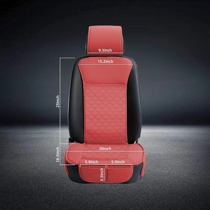 Elantrip 2PCs Front Car Seat Covers Leather Car Seat Protector Universal fit for Most Cars SUVs and Trucks Water Proof Seat Protector Red