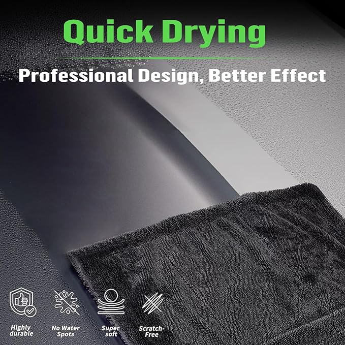 Deedlite Bath Wipes Shower Cleaning Cloths, Premium Car Drying Towel | Ultra Absorbent Twisted-Loop Design| Microfiber Towel for Car, Shower Cabin, Household