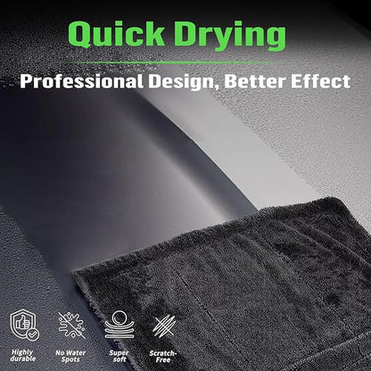 Deedlite Bath Wipes Shower Cleaning Cloths, Premium Car Drying Towel | Ultra Absorbent Twisted-Loop Design| Microfiber Towel for Car, Shower Cabin, Household