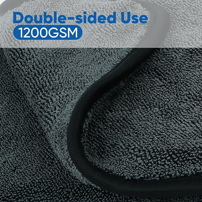 HOMEXCEL Professional Car Drying Towel (36"x 24") with Twisted-Loop Technology, 1200GSM for a Streak-Free Finish – Microfiber Towels for Cars, Trucks, SUVs, RVs and Motorcycles
