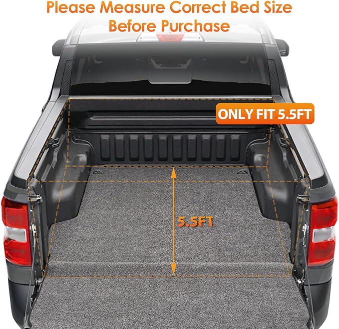 Nilight Truck Bed Tonneau Cover Hard Tri-fold Compatible with Ford F150 2015-2026, All-Weather Low Profile Cargo Protection-5.5ft