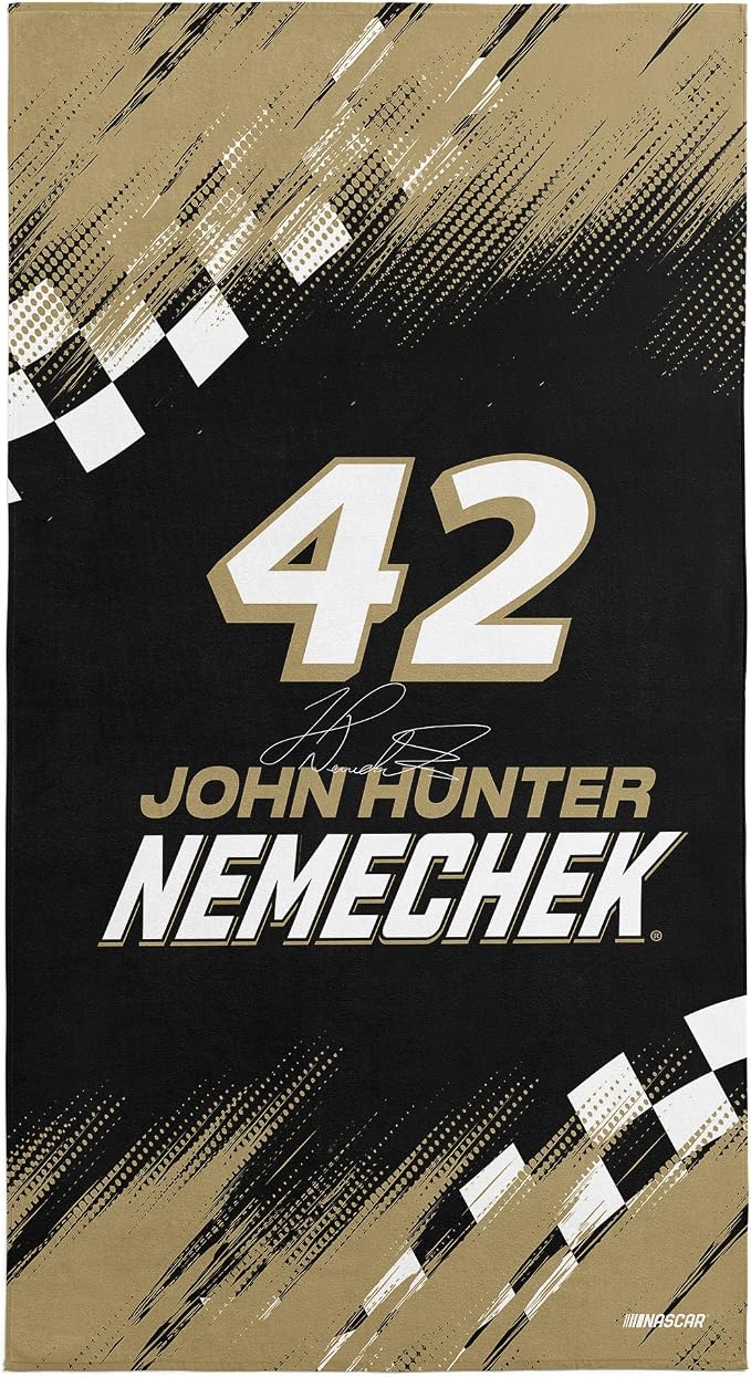 Northwest NASCAR John Hunter Nemechek Simple Speed Beach Towel, Cotton Blend Lightweight Bath, Pool Swim Travel Fan Gear, 30 x 60 Inch