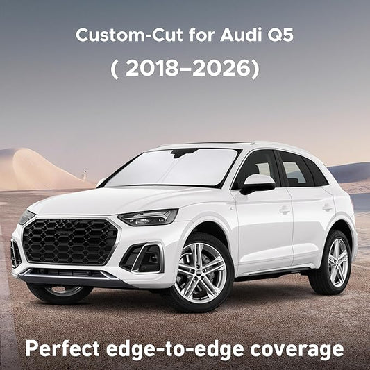 EcoNour Windshield Sunshade Compatible for Audi Q5 2018-2024 2025 2026, Sun Visor for Front Windshield & Window Sun Shade Cover, UV Heat Blocker & Protector, Car Accessories