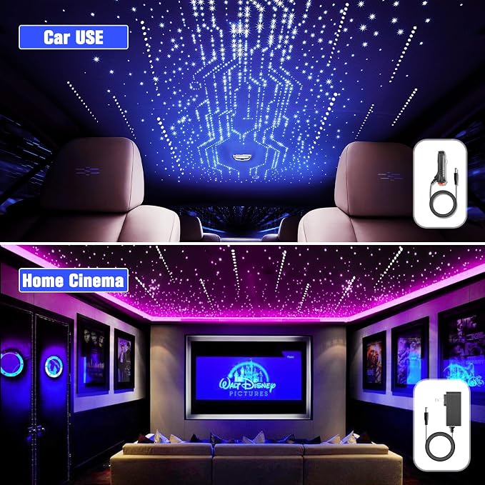 Meteor 16W Starlight Headliner Kit, Star Light Headliner with Bluetooth APP/Remote/Music Mode, Fiber Cable 550pcs*0.03in*13.1ft+Shooting Star kit for Car Roof&Home Decoration