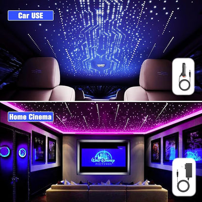 Meteor 16W Starlight Headliner Kit, Star Light Headliner with Bluetooth APP/Remote/Music Mode, Fiber Cable 550pcs*0.03in*13.1ft+Shooting Star kit for Car Roof&Home Decoration