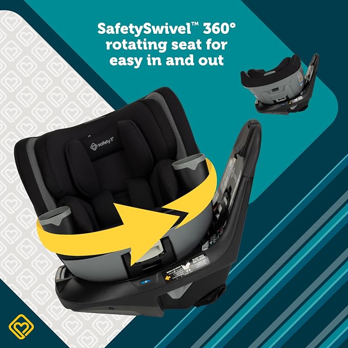 Safety 1ˢᵗ® Turn and Go 360° Rotating All-in-One Convertible Car Seat, Black Beauty