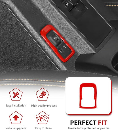 JWWY Interior Trim Kit Auto Interior Dress-Up Kit Decor Set Center Console Gear Shift Dashboard Panel Door Handle AC Rearview Vent Adjustment Cover Trim for 2021-2026 Ford Bronco Accessories 14pcs Red