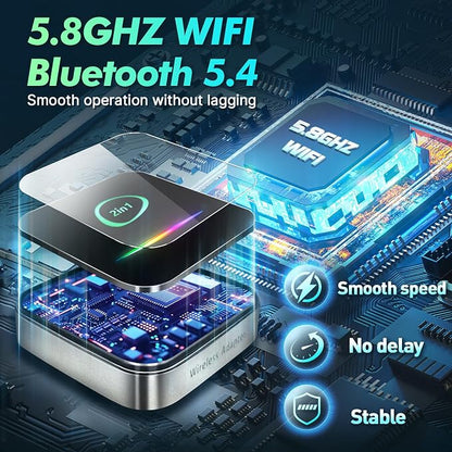 Wireless Carplay Adapter,2025 Upgrade 2-in-1 Convert Factory Wired to Wireless Car Play Android Auto Dongle, for Phone iOS 10+ & Android 11+ with USB/USB-C Port