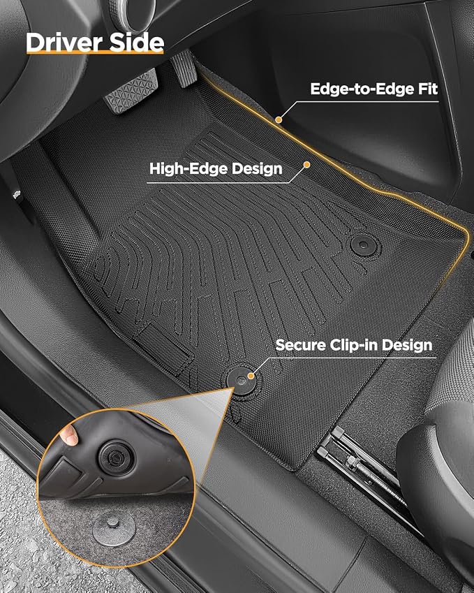 All Weather Floor Mats for Chevy Cruze 2011 2012 2013 2014 2015, Non-Slip Waterproof TPE Liners Custom Fit Front & Rear Row, Heavy Duty Car Accessories
