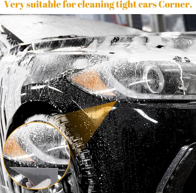 JJUNW 6Pcs Window Tint Squeegee, Triangle Contour Squeegees Windows Tint Tools Grey Yellow Corner Squeegee Vinyl Wrap Tool Kit for Car Wrapping Window Tinting Film Installation Application